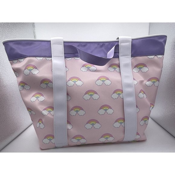 Stoney Clover Lane Handbags - NWT Stoney Clover Ln x Target Pink Purple Rainbows Beach Tote